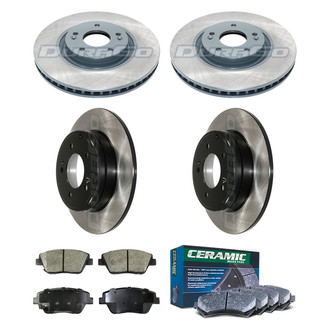 DuraGo® - Electrophoretic Coated Plain Front and Rear Brake Kit with Ceramic Pads