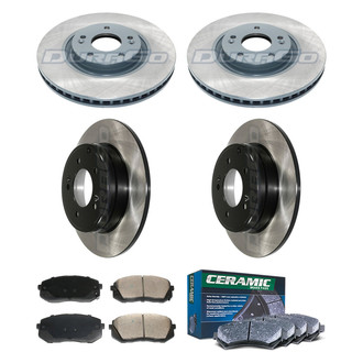 DuraGo® - Electrophoretic Coated Plain Front and Rear Brake Kit with Ceramic Pads