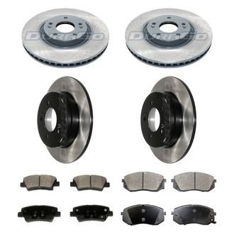 DuraGo® - Electrophoretic Coated Plain Front and Rear Brake Kit with Ceramic Pads