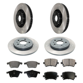 DuraGo® - Electrophoretic Coated Plain Front and Rear Brake Kit with Ceramic Pads