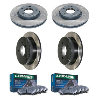 DuraGo® - Electrophoretic Coated Plain Front and Rear Brake Kit with Ceramic Pads