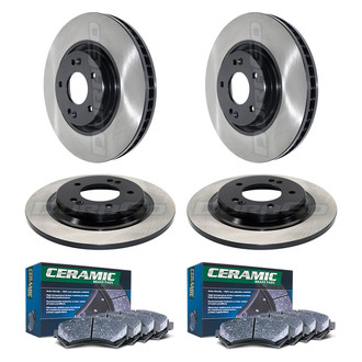 DuraGo® - Electrophoretic Coated Plain Front and Rear Brake Kit with Ceramic Pads