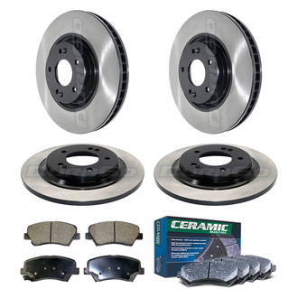 DuraGo® - Electrophoretic Coated Plain Front and Rear Brake Kit with Ceramic Pads