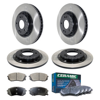 DuraGo® - Electrophoretic Coated Plain Front and Rear Brake Kit with Ceramic Pads