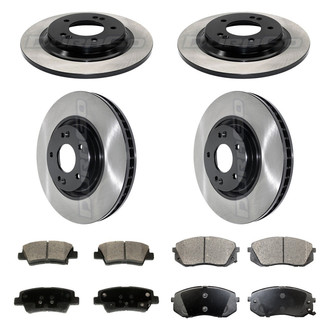 DuraGo® - Electrophoretic Coated Plain Front and Rear Brake Kit with Ceramic Pads