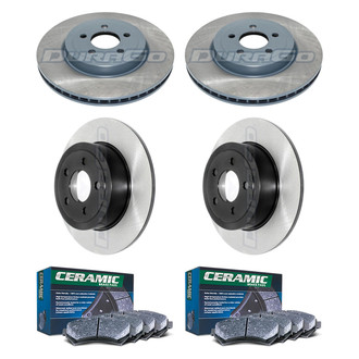 DuraGo® - Electrophoretic Coated Plain Front and Rear Brake Kit with Ceramic Pads