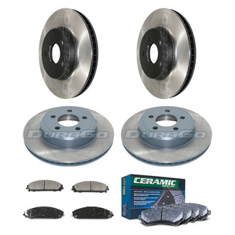 DuraGo® - Electrophoretic Coated Plain Front and Rear Brake Kit with Ceramic Pads
