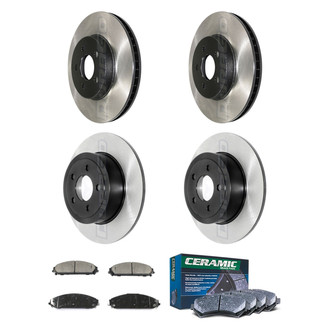 DuraGo® - Electrophoretic Coated Plain Front and Rear Brake Kit with Ceramic Pads