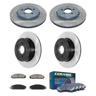DuraGo® - Electrophoretic Coated Plain Front and Rear Brake Kit with Ceramic Pads