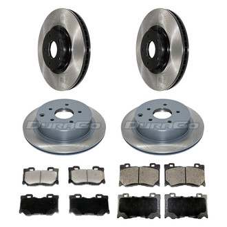 DuraGo® - Electrophoretic Coated Plain Front and Rear Brake Kit with Ceramic Pads
