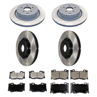 DuraGo® - Electrophoretic Coated Plain Front and Rear Brake Kit with Ceramic Pads