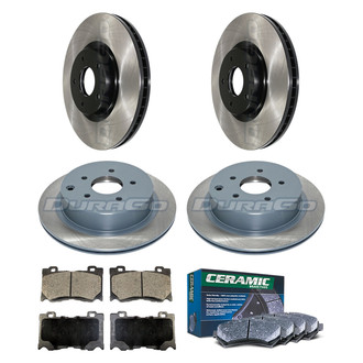 DuraGo® - Electrophoretic Coated Plain Front and Rear Brake Kit with Ceramic Pads