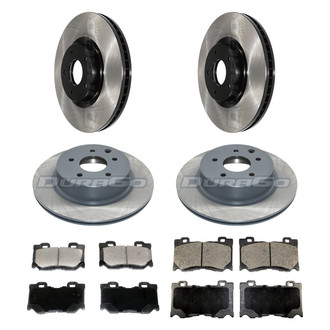 DuraGo® - Electrophoretic Coated Plain Front and Rear Brake Kit with Ceramic Pads
