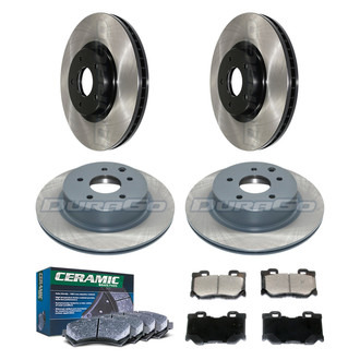 DuraGo® - Electrophoretic Coated Plain Front and Rear Brake Kit with Ceramic Pads