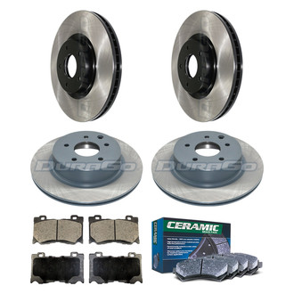 DuraGo® - Electrophoretic Coated Plain Front and Rear Brake Kit with Ceramic Pads