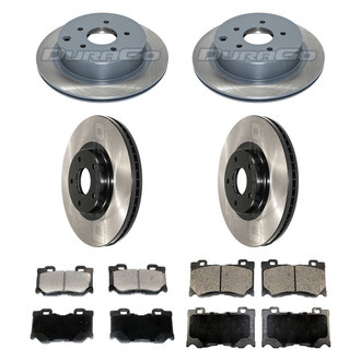 DuraGo® - Electrophoretic Coated Plain Front and Rear Brake Kit with Ceramic Pads