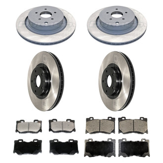 DuraGo® - Electrophoretic Coated Plain Front and Rear Brake Kit with Ceramic Pads