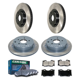 DuraGo® - Electrophoretic Coated Plain Front and Rear Brake Kit with Ceramic Pads