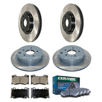 DuraGo® - Electrophoretic Coated Plain Front and Rear Brake Kit with Ceramic Pads
