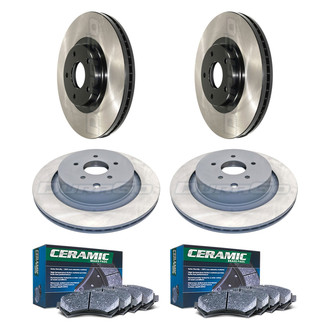 DuraGo® - Electrophoretic Coated Plain Front and Rear Brake Kit with Ceramic Pads