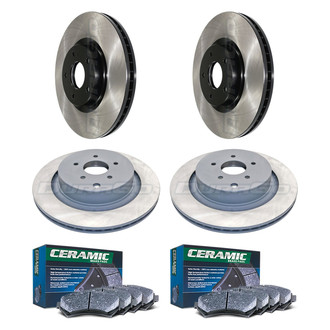 DuraGo® - Electrophoretic Coated Plain Front and Rear Brake Kit with Ceramic Pads