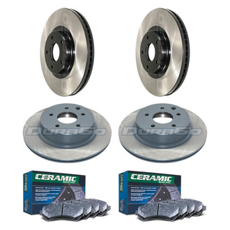 DuraGo® - Electrophoretic Coated Plain Front and Rear Brake Kit with Ceramic Pads
