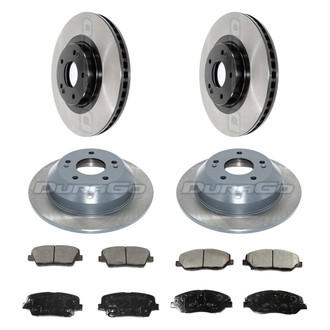 DuraGo® - Electrophoretic Coated Plain Front and Rear Brake Kit with Ceramic Pads
