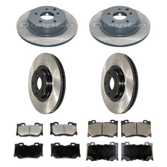 DuraGo® - Electrophoretic Coated Plain Front and Rear Brake Kit with Ceramic Pads