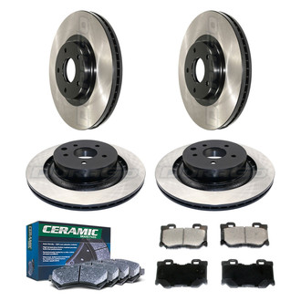 DuraGo® - Electrophoretic Coated Plain Front and Rear Brake Kit with Ceramic Pads