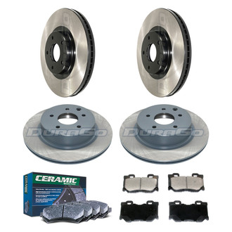 DuraGo® - Electrophoretic Coated Plain Front and Rear Brake Kit with Ceramic Pads