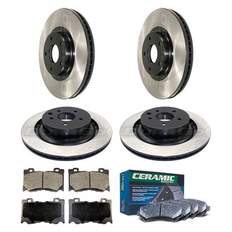 DuraGo® - Electrophoretic Coated Plain Front and Rear Brake Kit with Ceramic Pads