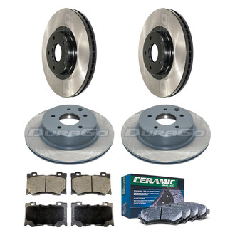 DuraGo® - Electrophoretic Coated Plain Front and Rear Brake Kit with Ceramic Pads