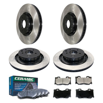 DuraGo® - Electrophoretic Coated Plain Front and Rear Brake Kit with Ceramic Pads