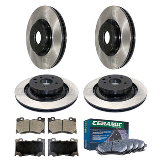 DuraGo® - Electrophoretic Coated Plain Front and Rear Brake Kit with Ceramic Pads