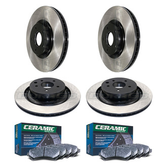 DuraGo® - Electrophoretic Coated Plain Front and Rear Brake Kit with Ceramic Pads