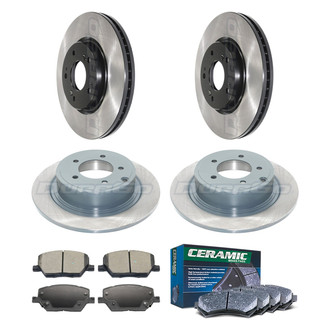 DuraGo® - Electrophoretic Coated Plain Front and Rear Brake Kit with Ceramic Pads