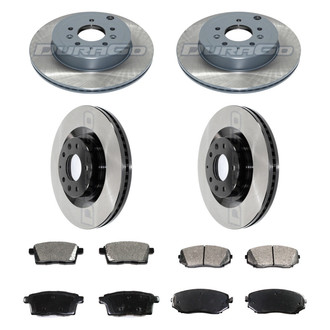 DuraGo® - Electrophoretic Coated Plain Front and Rear Brake Kit with Ceramic Pads