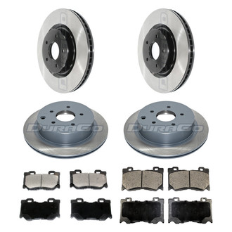 DuraGo® - Electrophoretic Coated Plain Front and Rear Brake Kit with Ceramic Pads