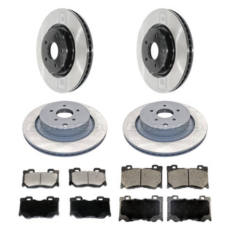 DuraGo® - Electrophoretic Coated Plain Front and Rear Brake Kit with Ceramic Pads