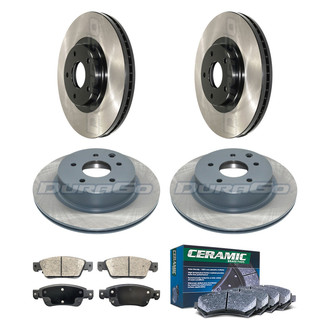 DuraGo® - Electrophoretic Coated Plain Front and Rear Brake Kit with Ceramic Pads