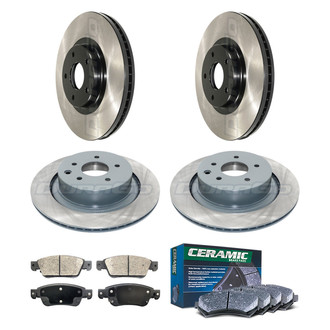 DuraGo® - Electrophoretic Coated Plain Front and Rear Brake Kit with Ceramic Pads