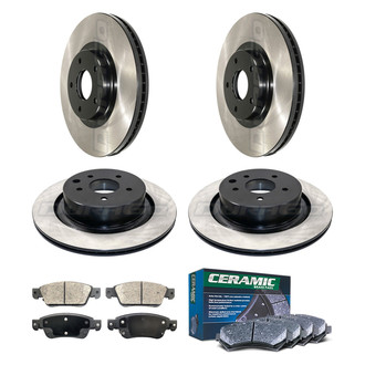DuraGo® - Electrophoretic Coated Plain Front and Rear Brake Kit with Ceramic Pads