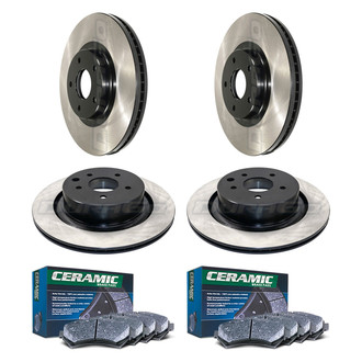 DuraGo® - Electrophoretic Coated Plain Front and Rear Brake Kit with Ceramic Pads