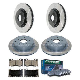 DuraGo® - Electrophoretic Coated Plain Front and Rear Brake Kit with Ceramic Pads