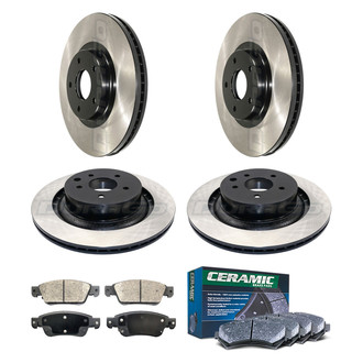 DuraGo® - Electrophoretic Coated Plain Front and Rear Brake Kit with Ceramic Pads