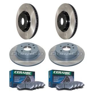 DuraGo® - Electrophoretic Coated Plain Front and Rear Brake Kit with Ceramic Pads
