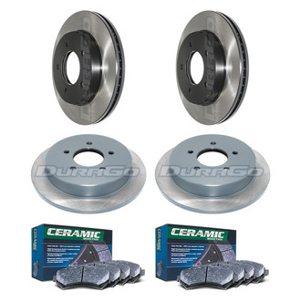 DuraGo® - Electrophoretic Coated Plain Front and Rear Brake Kit with Ceramic Pads