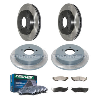 DuraGo® - Electrophoretic Coated Plain Front and Rear Brake Kit with Ceramic Pads