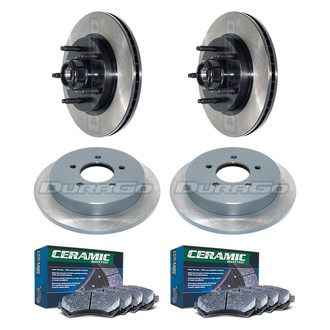 DuraGo® - Electrophoretic Coated Plain Front and Rear Brake Kit with Ceramic Pads