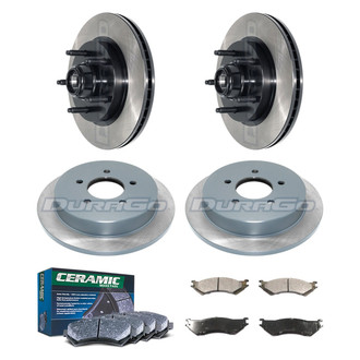 DuraGo® - Electrophoretic Coated Plain Front and Rear Brake Kit with Ceramic Pads